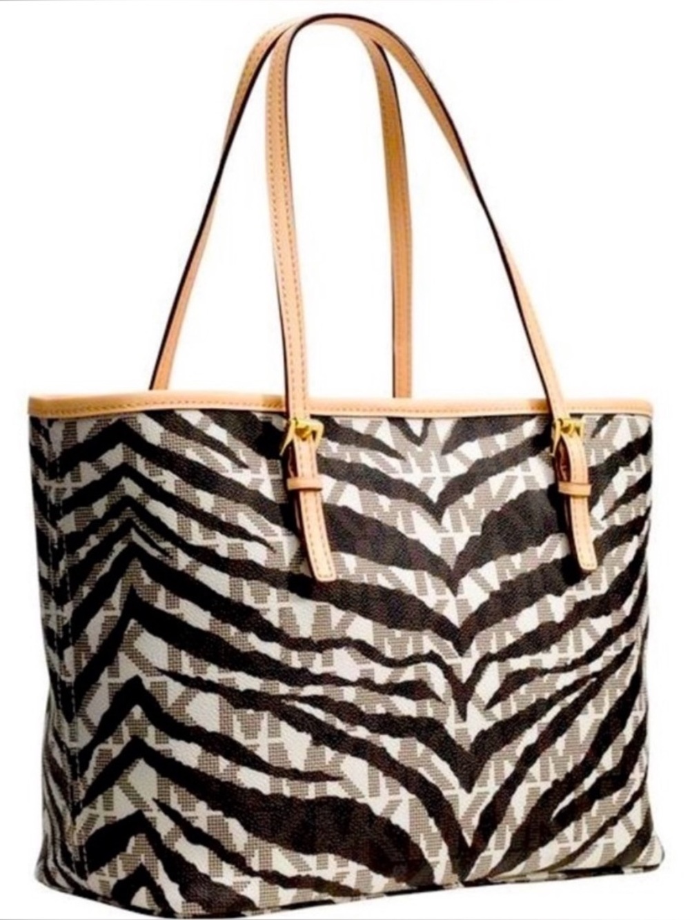 Michael Kors Jet Set Logo Tiger/Zebra Stripe Tote
